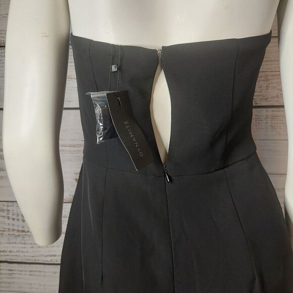 Womans Black Knot Front Romper Strapless Jet Black - Picture 10 of 14